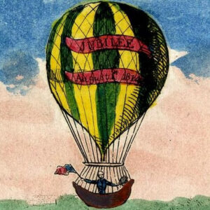 An image of A depiction of Sadler and his balloon at the Grand Jubilee of 1814