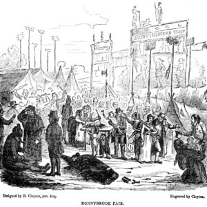 An image of Donnybrook Fair from an illustration in the Dublin Penny Journal in November 1833