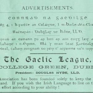 An image of Gaelic League advert in Gaelic Journal 1894
