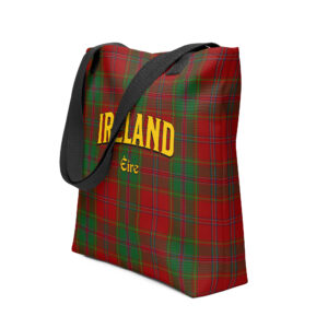 Ireland red tartan tote bag