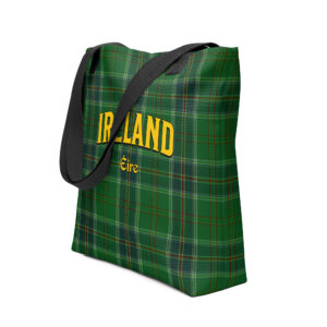 Ireland green tartan tote bag