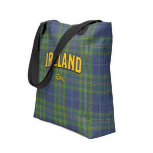 Ireland blue tartan tote bag