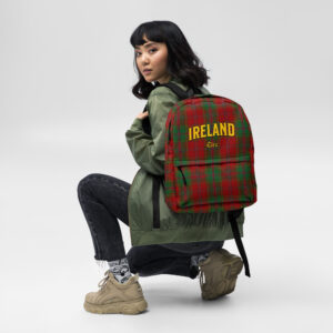 Ireland red tartan backpack