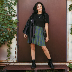 Ireland blue tartan skater skirt
