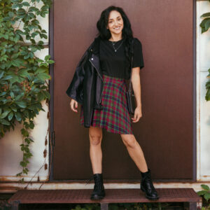 Clare tartan skater skirt