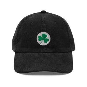 Shamrock embroidered vintage corduroy cap